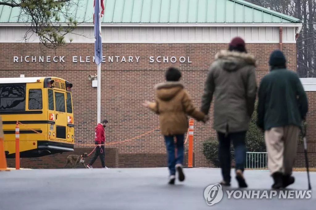 6살 짜리의 총기 사고가 발생한 버지니아 뉴포트뉴스의 초등학교[연합뉴스 자료사진. 재판매 및 DB 금지]