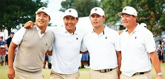 PGA 투어에서 활약하는 한국 선수들. 왼쪽부터 이경훈, 김주형, 김시우, 임성재.<연합>