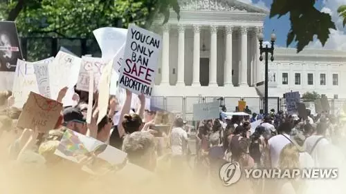 분열 기름 부은 미 낙태권 판결…시위·충돌 확산 (CG)[연합뉴스TV 제공]